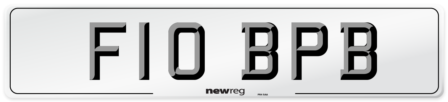 F10 BPB Number Plate from New Reg